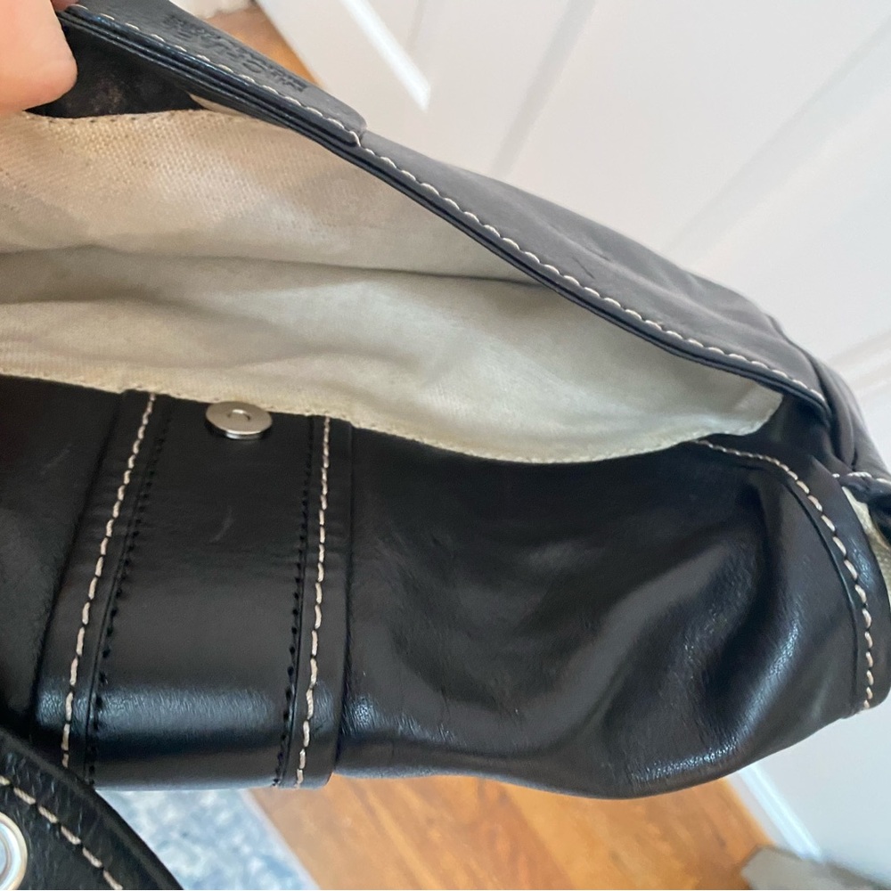 Michael Kors Black Leather Shoulder Bag with Buckle - Picture 10 of 14
